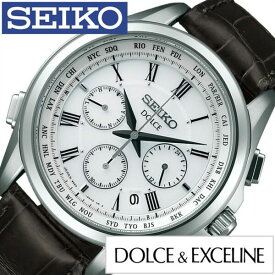 セイコー ドルチェ エクセリーヌ 腕時計 DOLCE EXCELINE 時計 ドルチェ&エクセリーヌ DOLCE&EXCELINE フライト エキスパート FLIGHT EXPERT メンズ ホワイト SADA039 革ベルト 電波時計 ソーラー プレゼント ギフト 新生活 入学 卒業