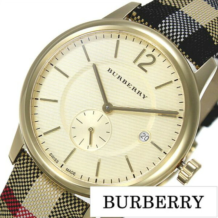 楽天市場 バーバリー 腕時計 メンズ 男性 Burberry 時計 ゴールド Bu おすすめ ブランド オシャレ レザー 革 キャンバス チェック柄 おしゃれ 腕時計 誕生日 新生活 プレゼント ギフト クリスマス ブランドアクセと腕時計のカプセル