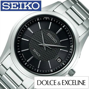 セイコー腕時計 SEIKO時計 SEIKO 腕時計 セイコー 時計 ドルチェ&エクセリーヌ DOLCE&EXCELINE メンズ ブラック SADZ187 正規品 人気 流行 ブランド 電池交換不要 ソーラー電波時計 防水 シルバー プレ
