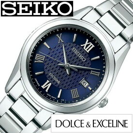 SEIKO DOLCE&EXCELINE セイコー ドルチェ＆エクセリーヌ腕時計 時計 レディース ネイビー SWCW147 正規品 人気 ラウンド 薄型 シンプル ステンレス ソーラー 電波時計 ペア カップルコーデ おそろい シルバー プレゼント ギフト 遠足 新生活 入学 卒業