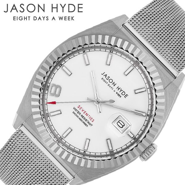[ 2年保証 ]ジェイソン・ハイド腕時計 JASON HYDE時計 JASON HYDE 腕時計 ジェイソン・ハイド 時計 アイハブデイト I  HAVE A DATE メンズ ホワイト 白 JH30003 ブランド おすすめ 防水 アンティーク 彼氏 記念日 新生活 プレゼント ギフト  2022 | 