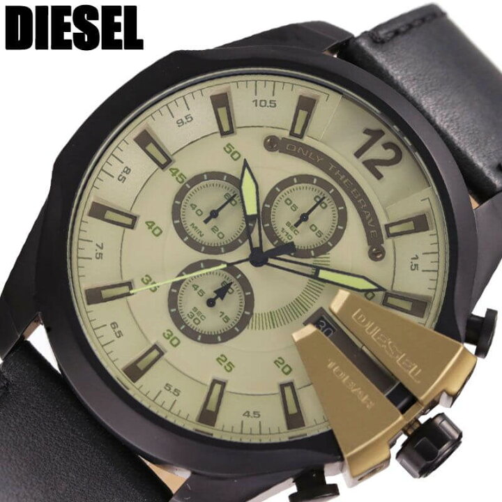 楽天市場 ディーゼル腕時計 Diesel時計 Diesel 腕時計 ディーゼル 時計 メガチーフ Mega Chief 腕時計 メンズ 大きめ ベージュ Dz4495 人気 ブランド おすすめ おしゃれ 革ベルト レザー 防水 高校生 大学生 彼氏 旦那 記念日 プレゼント ギフト クリスマス 22