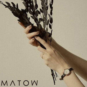 マトウ 腕時計 MATOW 女性 レディース ホワイト カーフレザー レザー レザーベルト レザーバンド 革 革ベルト 革バンド アナログ ブラック 黒 ピンクゴールド ローズゴールド ゴールド 時計 可