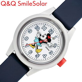 シチズン 腕時計 Q&Q 時計 軽い ソーラー 防水 スマイルソーラー Smile Solar ディズニー Disney RP29-801 ホワイト ネイビー ミニーS かわいい 小さい 女の子 男の子 子供 キッズ レディース 家事 人気 おすすめ おしゃれ ブランド プレゼント ギフト 新生活