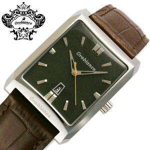 オロビアンコ 腕時計 Orobianco 時計 パンダ PANDA メンズ OR001-2 男性 グリーン ブラウン オロビ アンティーク 大人カジュアル スーツ レザー レトロ デザイン 本格 センス こだわり 贈り物 彼氏
