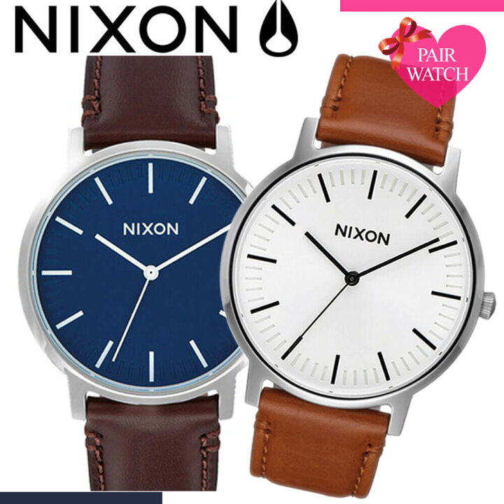 楽天市場 ペア価格 ペアウォッチ ニクソン 腕時計 Nixon 時計 ポーター レザー Porter Leather 人気 ブランド ネイビー ブルー 青 革ベルト 恋人 カップル ペア おそろい シンプル 彼女 彼氏 夫婦 結婚 記念日 誕生日 新生活 プレゼント ギフト クリスマス