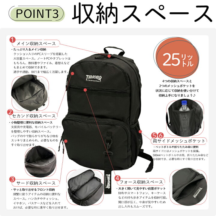 楽天市場】＼6860円20％オフ／ リュック 通学 大容量 25L 特典つき 