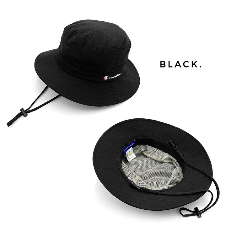 楽天市場 チャンピオン アドベンチャーハット Champion アウトドアハット キャンプハット レディース メンズ コーデ ブランド キャンプ q キャップ 消臭 抗菌 バケハ 帽子 ゆうパケット送料無料 メール便 バケットハット キャップ ロゴ Cap ブラック ベージュ カーキ