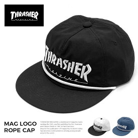 THRASHER キャップ スナップバック ストレートキャップ ベースボールキャップ BBキャップ メンズ レディース ロープ スラッシャー ブラック ホワイト ネイビー メンズ レディース スケート プレゼント ゆうパケット