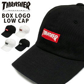 スラッシャー キャップ ローキャップ THRASHER 帽子 メンズ レディース ブランド cap ボックスロゴ ゆうパケット MAG マグ ストリート スケボー コットンキャップ LOWキャップ