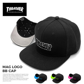 スラッシャー ストレートキャップ THRASHER ベースボールキャップ メンズ レディース ブランド BBキャップ cap 送料無料 帽子 ネオンカラー MAG LOGO マグロゴ スナップバック ロゴ スケート プレゼント
