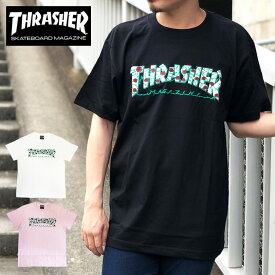 【残り僅か30％オフ中】スラッシャー Tシャツ THRASHER ブランド メンズ レディース ROSE ローズ 半袖 バラ ばら 薔薇 ロゴ ブラック ホワイト ピンク LOGO TEE kemio けみお THRASHER トップス スケート ストリート