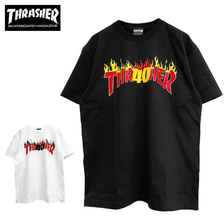 楽天市場】スラッシャー Tシャツ 半袖 THRASHER MAGロゴ ファイヤー 