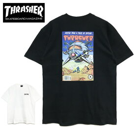 【残り僅か30％オフ中】スラッシャー Tシャツ THRASHER COMIC #8 S/S TEE グラフィック アメコミ バックプリント メンズ レディース ブラック ホワイト コミック トップス T-SHIRTS スケート ストリート