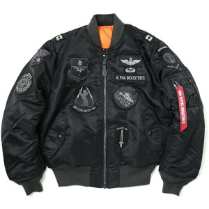 ALPHA INDUSTRIESiAt@ C_Xg[YjTYPE MA-1 re[W pb`t [BLACK]