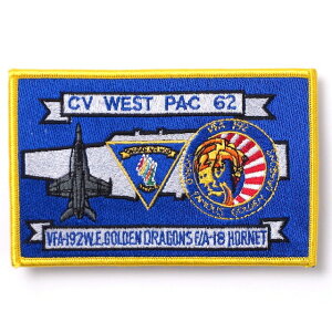 Military Patch�i�~���^���[�p�b�`�jCV WEST PAC 62 VFA-192 WE GOLDEN DRANGONS F/A-18 HORNET