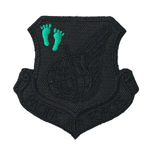 Military Patch�i�~���^���[�p�b�`�jPACIFIC AIR FORCES �I�[���u���b�N �W�����[�O���[������ [�t�b�N�t��]