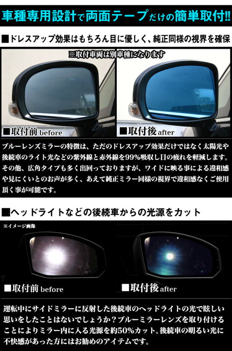 楽天市場】光源50％カットで眩しさ軽減！ ハイエース 200系 鏡面 