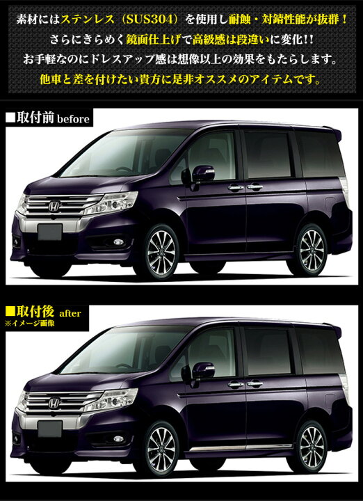 楽天市場】ステップワゴン スパーダ RK1 2 5 6 サイドドアアンダー 