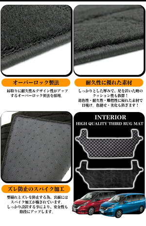 セレナC27系サードラグマットサードラグマットサードシートフロアマットカーマット黒灰ブラックグレー黒ブラック1PFJ4837