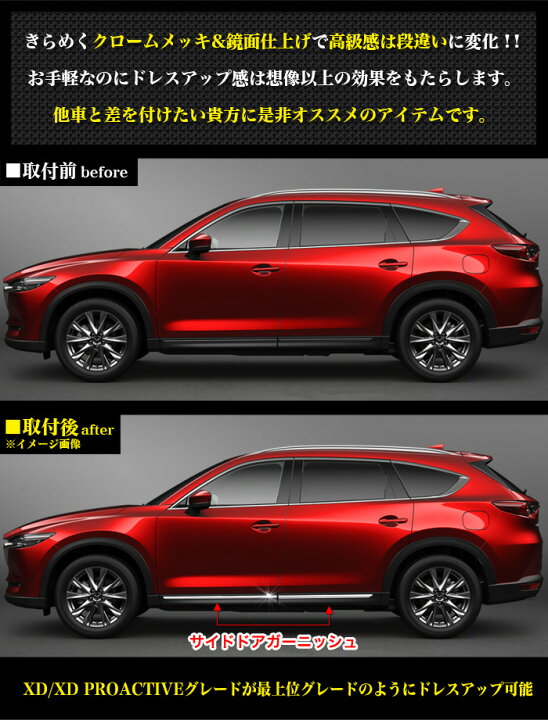 楽天市場】CX-8 CX8 KG系 サイドドアガーニッシュ サイドモール メッキ 