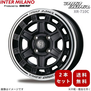 �z�C�[�� 2�{ N���� JG�n �z���_ �C���^�[�~���m �}�b�h�o�[�� XR-710C 14�C���` 4�� �y14×5.0 4H-100 INSET45 �}�b�g�u���b�N/�����|���b�V��(MBK/RP)�z INTER MILANO
