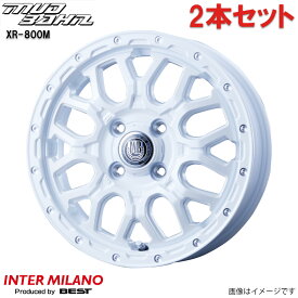 アルミホイール ウェイク LA700S/LA710S ダイハツ インターミラノ マッドバーン XR-800M 2本 15インチ 4穴 【15×4.5J 4-100 INSET45 ピュアホワイト/ピアスポリッシュ(PWH/PP)】