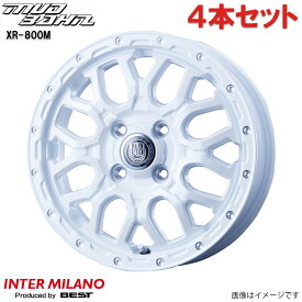 アルミホイール ウェイク LA700S/LA710S ダイハツ インターミラノ マッドバーン XR-800M 4本 1台分 15インチ 4穴 【15×4.5J 4-100 INSET45 ピュアホワイト/ピアスポリッシュ(PWH/PP)】