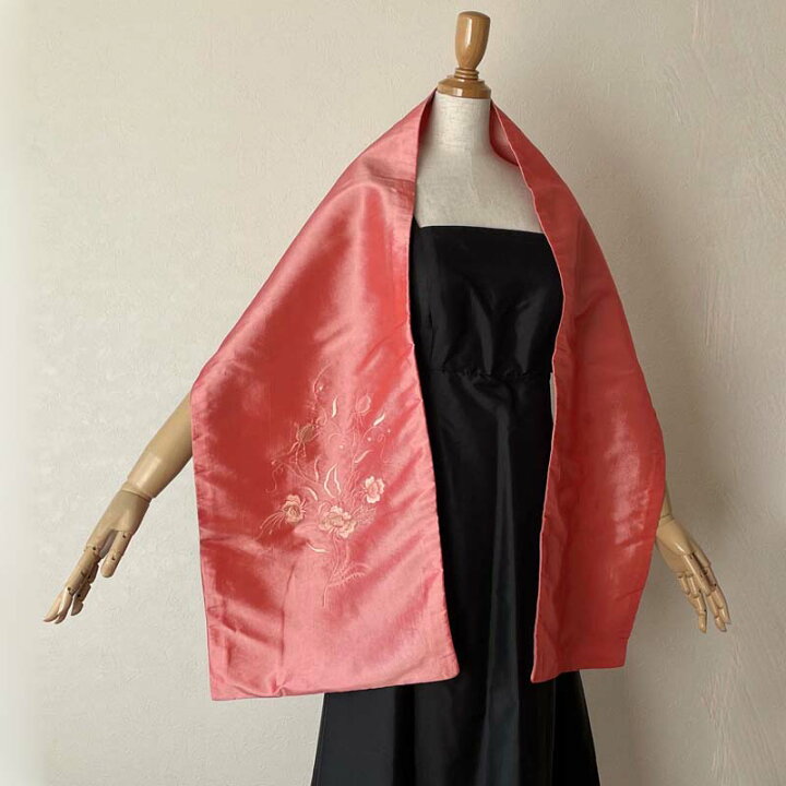 楽天市場】シルクタフタ 刺繍ショール リバーシブル ダブルフェイス 