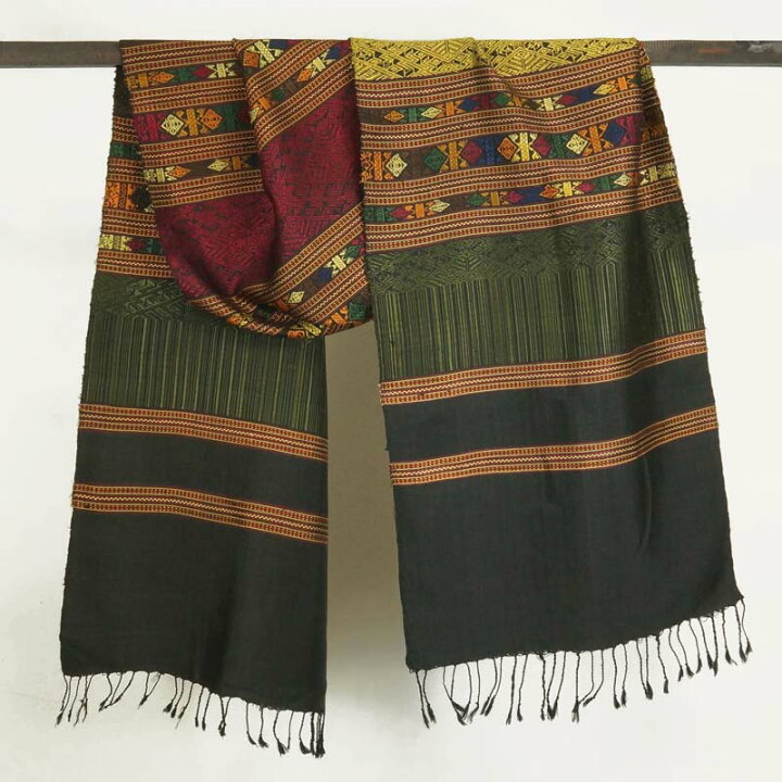 楽天市場】タイの絹織物 スリンシルク 手織り シルク00% 肩掛け  