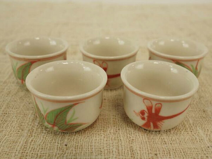 楽天市場】ミニチュア茶器セット 安南焼き 赤絵 蓮の葉の形 バッチャン 