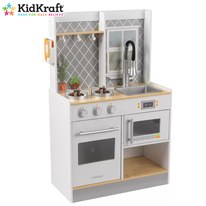 Kidkraft KidKraft Wood Dollhouse Furniture Kitchen Stove Yellow & Gray Oven Cooktop 