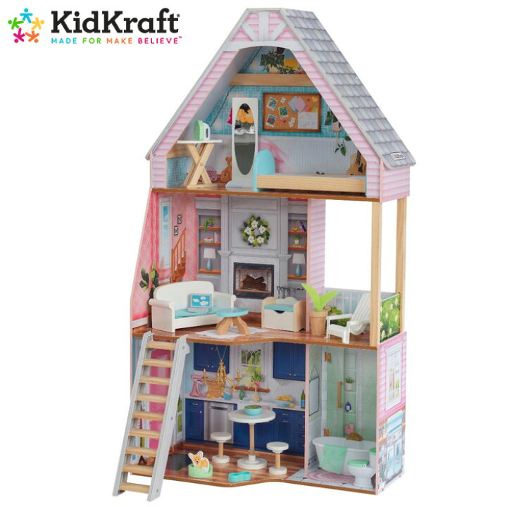 楽天市場 あす楽 Kidkraft キッドクラフト マチルダドールハウス 659 2368階建て 12インチドール おもちゃ おままごと ミニチュア コストコ通販 送料無料 誕生日 プレゼントに Matilda Dollhouse Costco キャラメルカフェ