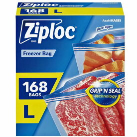 【Ziploc】ジップロック フリーザーバッグ Lサイズ 168枚 66721コストコ オリジナル 大容量 大量 業務用 家庭用 オープンタブ 開けやすい ジッパーバッグ 簡単 スムーズ 密封 冷凍 保存 電子レンジ 解凍 耐熱 100℃ 耐冷 -70℃ キャラメルカフェ 通販 直送