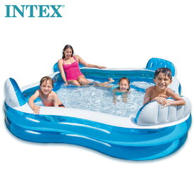 【 INTEX インテックス 】 スイムセンター ファミリーラウンジ プール 56475椅子付き クッション バックレスト付きシート キッズプール 子供用 家庭用 ファミリーサイズ 親子ビニールプール 56475NP おもちゃ あす楽