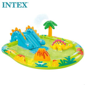 【 INTEX インテックス 】 リトルディノ プレイセンター プール#57166ビニールプール 恐竜 噴水 シャワー 滑り台付き キッズプール 子供用 家庭用 ファミリー 親子INTEX Little Dino Play Center Pool 57166 おもちゃ