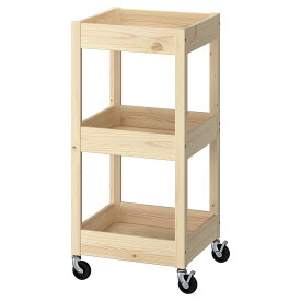 ワゴン 収納パイン材 キャスター付き シンプルデザイン キッチン オフィス 趣味部屋に最適 IKEA 005.957.41