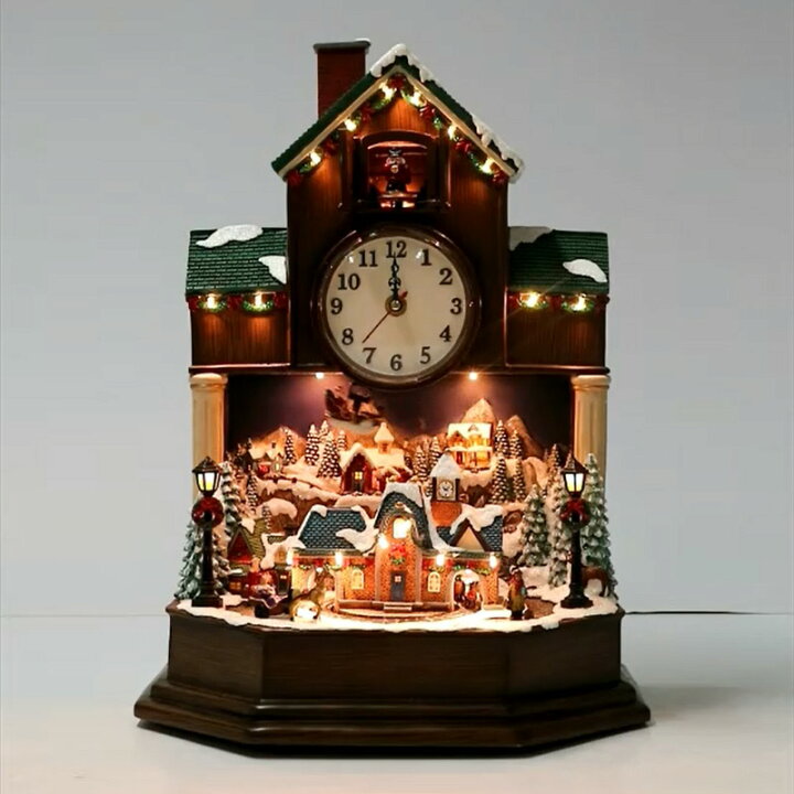 楽天市場】即納 クリスマス アニメイテッド クロック 北欧 置時計  