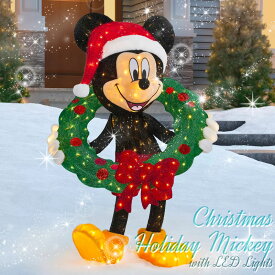 【 Disney 】クリスマス ホリデーミッキーマウス LEDライト付き 高さ121cm 50433ディズニー LED イルミネーション デコレーション 装飾 電球 飾り 屋内 室内 屋外 ポーチ 庭 かわいい おしゃれ ライトアップ プレゼント コストコ あす楽