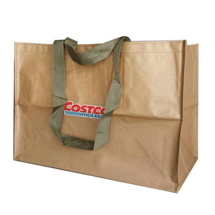 楽天市場 コストコcostco コストコショッピングバッグ横51cm 縦37cm マチ30cm持ち手１ 38cm持ち手2 13cm 茶色 ギフト キャラメルカフェ