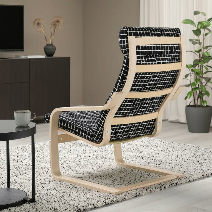 楽天市場】IKEA イケア POANG ポエングモノクロチェック パーソナル 