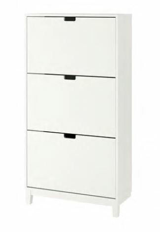 楽天市場 送料無料 Ikea イケア St Auml Ll ステル Stall靴収納用キャビネット 3コンパートメント ホワイトシューズボックス キャラメルカフェ
