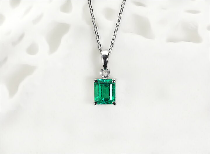 楽天市場】Ptエメラルドプラチナペンダントトップ(0.5ct、4本爪留め 