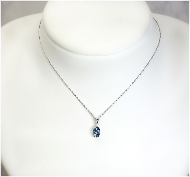 アクアマリン ペンダントトップ A6246 0.369ct Pt900 オーバル 楽天 
