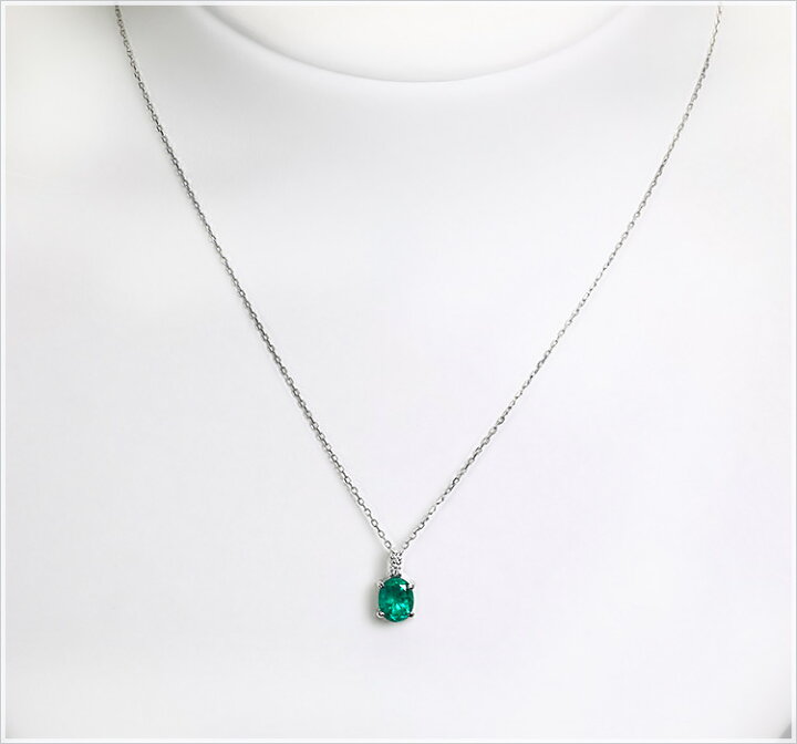 楽天市場】Ptエメラルドプラチナペンダントトップ(0.80ct、4本爪留め 