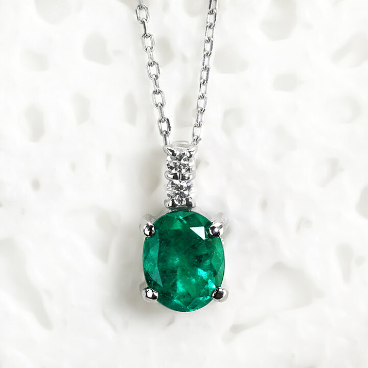 楽天市場】Ptエメラルドプラチナペンダントトップ(0.80ct、4本爪留め 