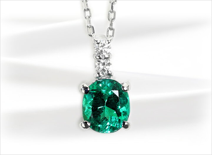 楽天市場】Ptエメラルドプラチナペンダントトップ(0.62ct、4本爪留め 