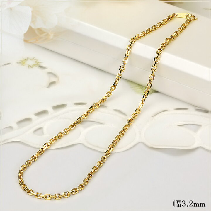 楽天市場】K18 小豆/あずき/あづき/アズキチェーン ネックレス(18k、18 