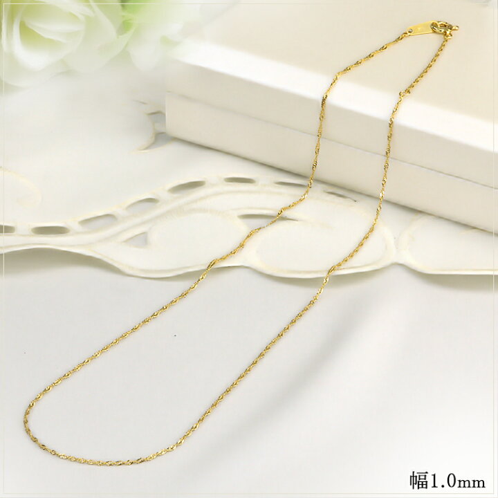 楽天市場】K18 スクリューチェーン ネックレス(18k、18金製)(40cm、幅 