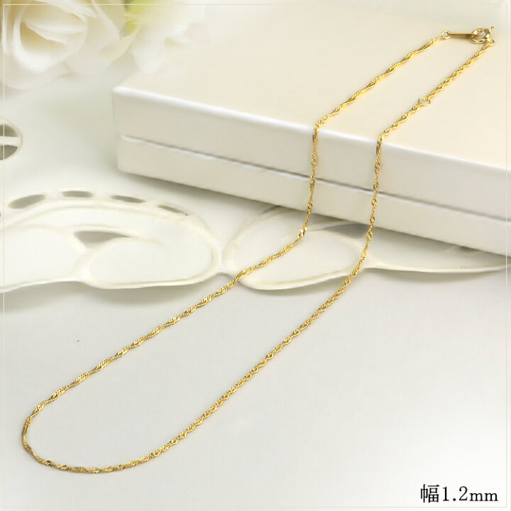 楽天市場】K18 スクリューチェーン ネックレス(18k、18金製)(50cm、幅 
